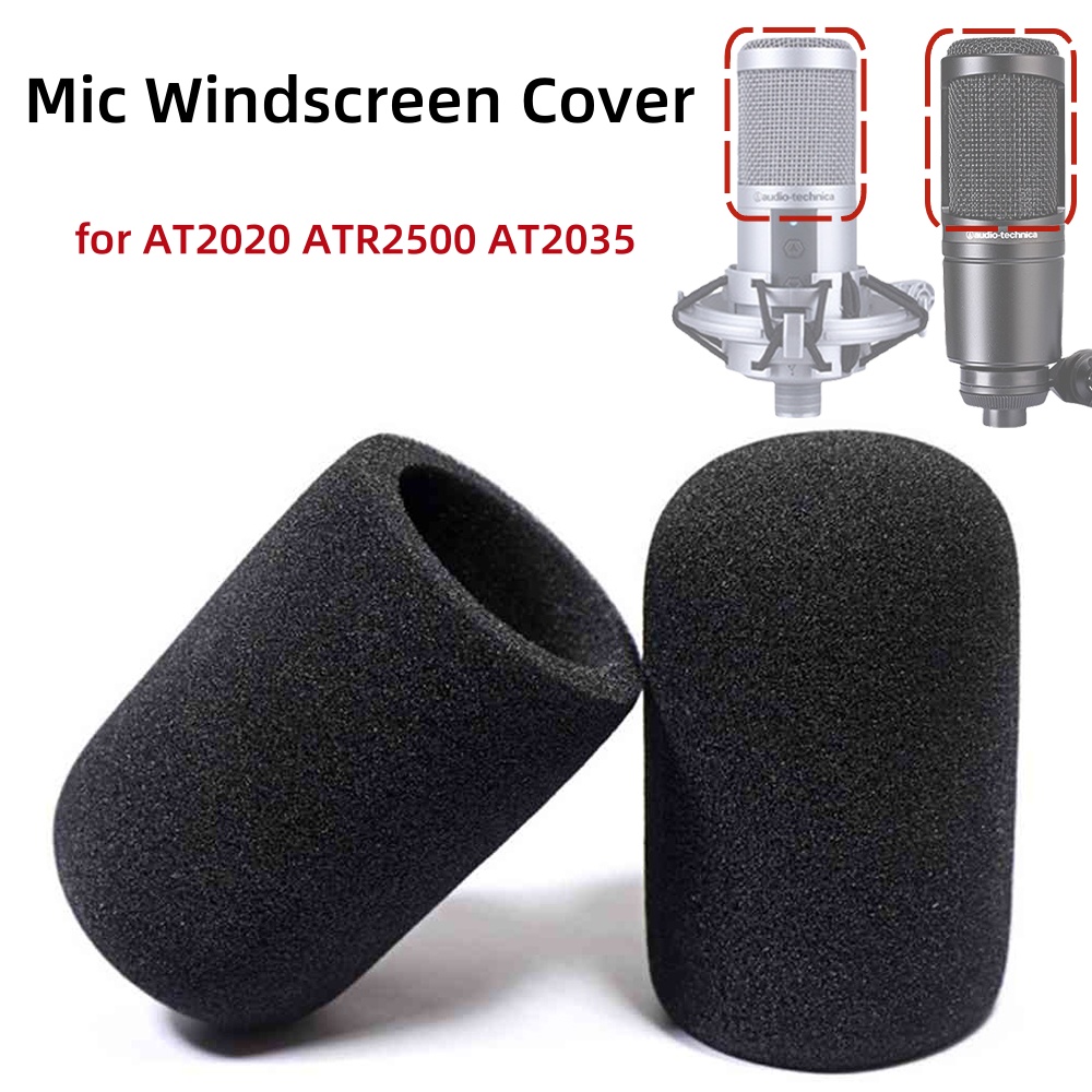 Microphone Capsule - 2PCS AT2020 ไมโครโฟนกระจก,ไมโครโฟนกระจก,Windproof Foam POP Filter