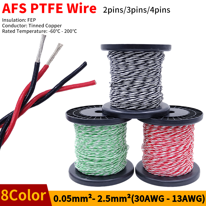 Audio Jumper Wire - PTFE ลวด AFS200 2pins 26/25/24/22/20/18/17/15/13AWG FEP