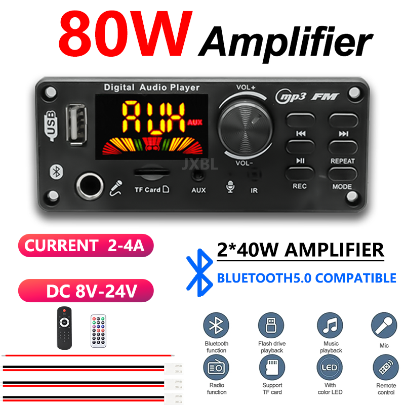 Dac Board - บอร์ดถอดรหัส MP3 บลูทูธ 5.0 กำลังขับ 80W