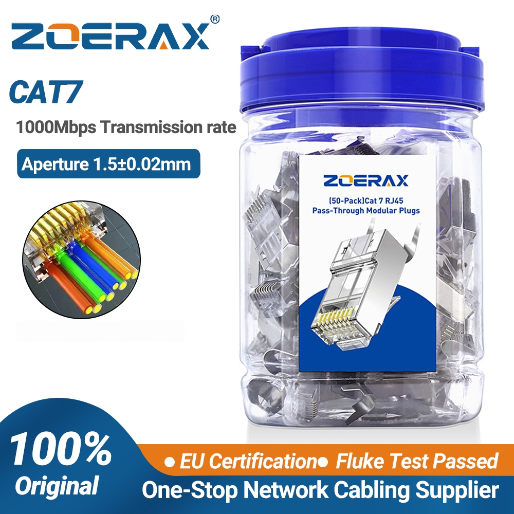 Rj45 Jack - ZoeRax ชุด 50 ชิ้น ขั้วต่อ RJ45