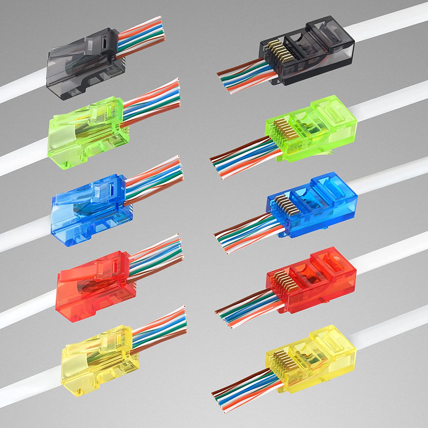 50PCS RJ45 Cat6 ผ่านตัวเชื่อมต - Rj45 Jack บทวิจารณ์และราคา