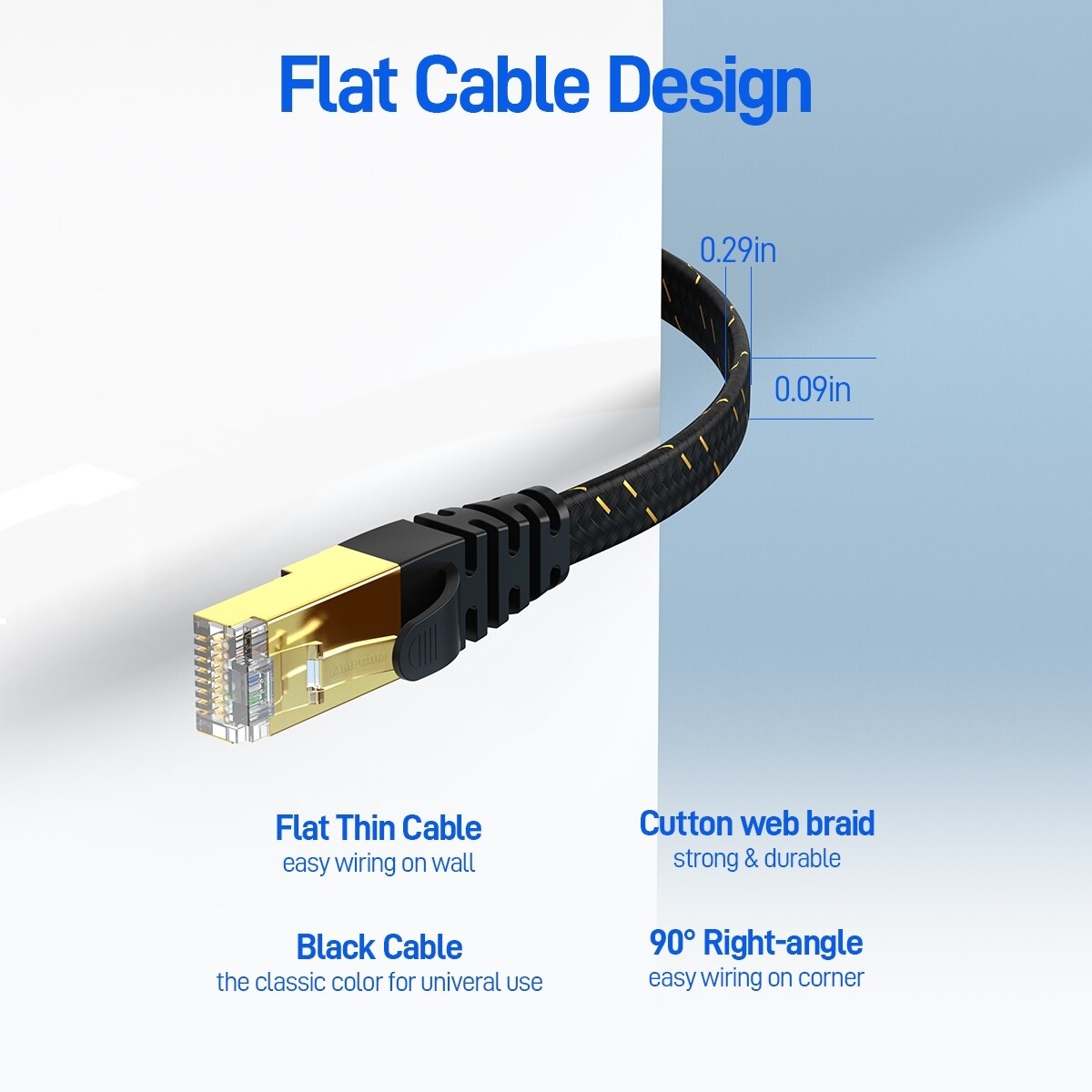 สายเคเบิลอีเทอร์เน็ต CAT7 AMPC - Rj45 Jack บทวิจารณ์และราคา